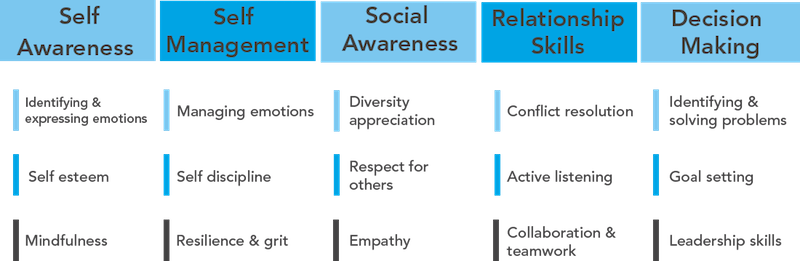 Social emotional learning core competencies by Move This World